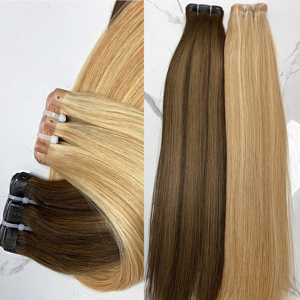 100% vrais cheveux humains blonds Clips dans les Extensions de cheveux paquets naturel noir en vrac blond 613 couleur Piano cheveux brésiliens 30 pouces