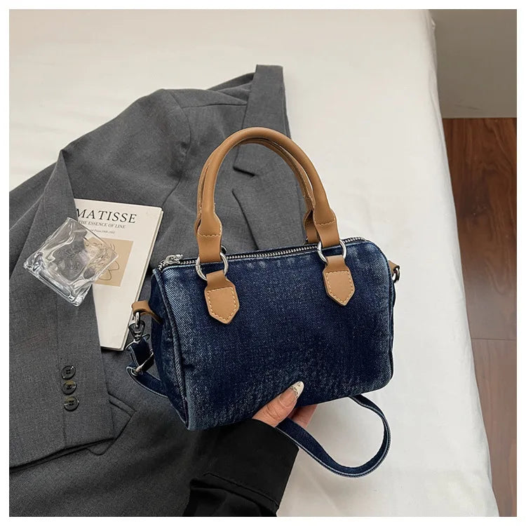 Sac bandoulière classique en jean délavé de haute qualité, sac à main décontracté à porter sous le bras, style coréen, sac de transport pour le quotidien