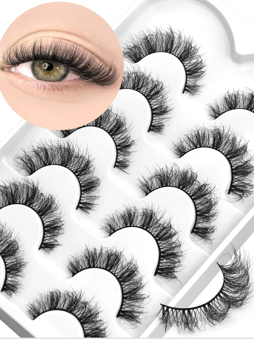 Faux cils effet œil de chat, légers et duveteux pour un regard intense et élégant. Bande de cils réutilisable au rendu naturel, idéale pour le maquillage quotidien ou les occasions spéciales