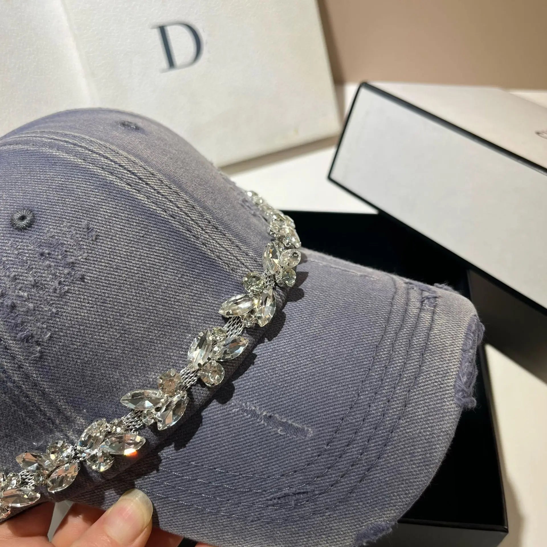Chapeaux de Baseball en strass pour femmes, haute qualité, mode coréenne, extérieur, respirant, confortable, couleur unie, chapeaux de Protection solaire