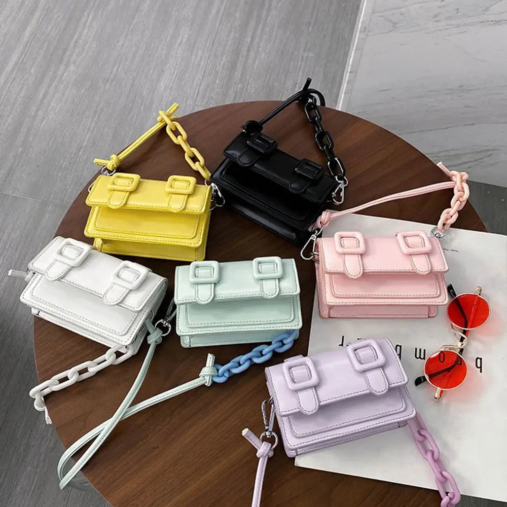 Mini petits sacs messager pour femmes fille chaîne sac à main en cuir PU sac à main dames fille sacs à bandoulière concepteur 2022 été jaune
