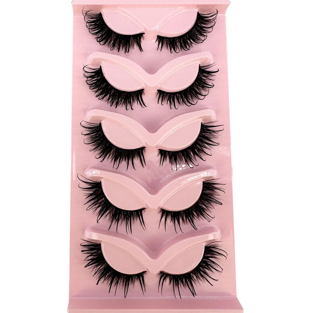 Nouveau cils oeil de chat cils de vison 3D Curl ailé naturel réaliste extrémité en désordre oeil allongé épais faux cils doux faux cils