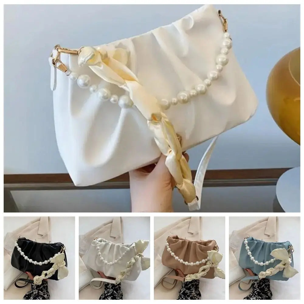 Sac à bandoulière nuage coréen Portable, petit sac à bandoulière de luxe en cuir PU, sac à bandoulière de luxe en perles douces