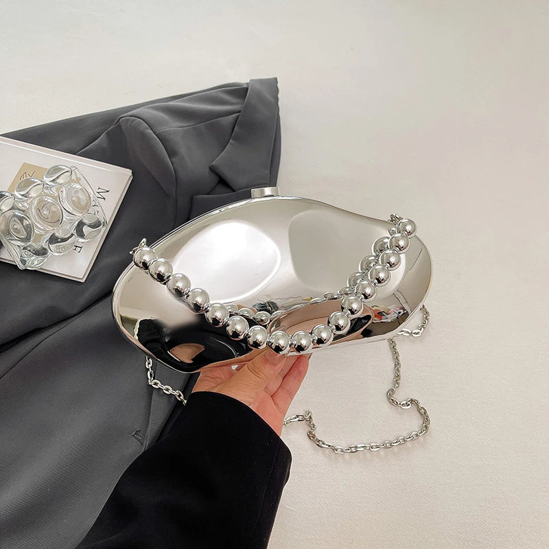 Sac à main en or pour femmes, pochettes à chaîne, mode géométrique, Mini bourse de soirée, boîte à bandoulière en acrylique de qualité, sacs à rouge à lèvres, 2025