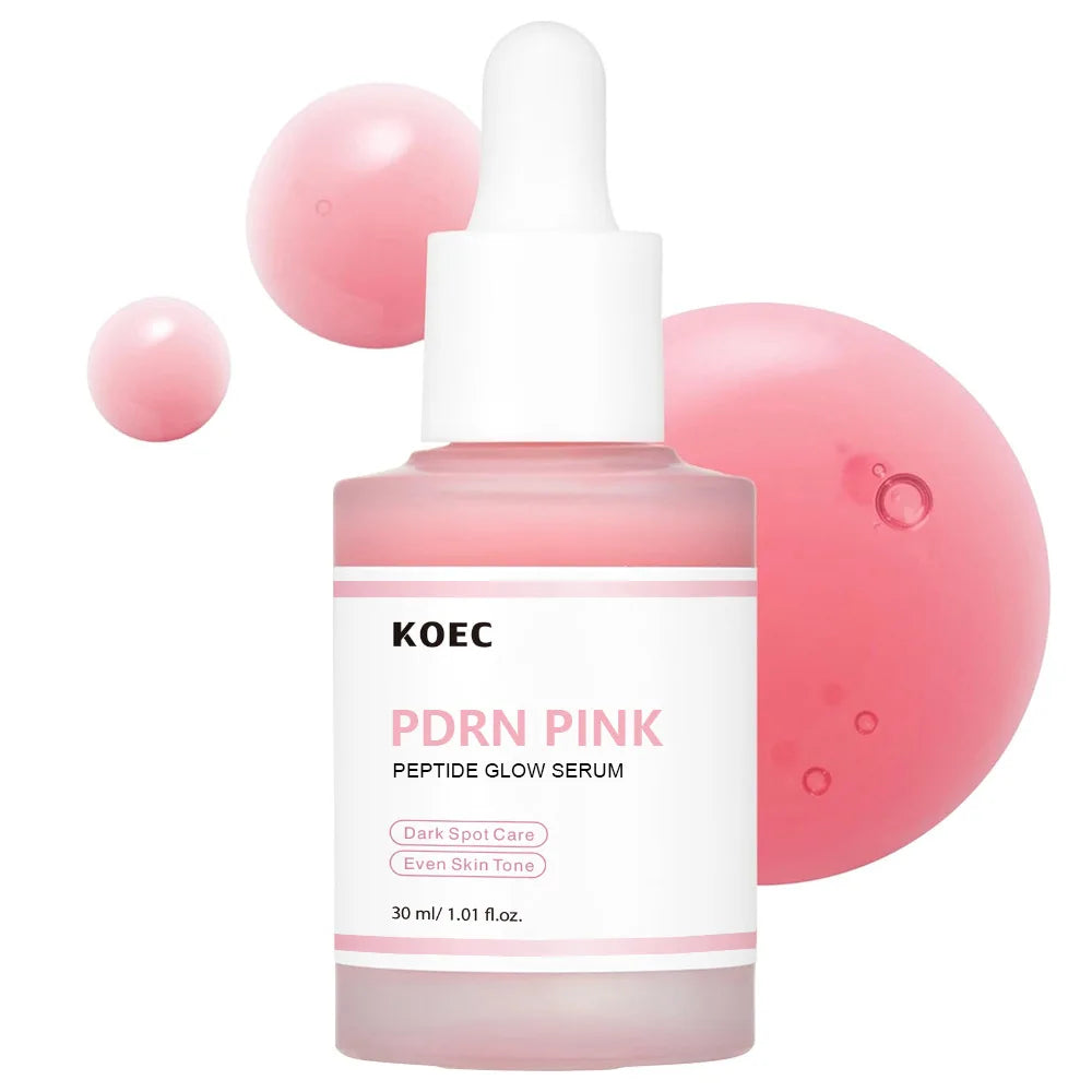 Sérum pour le visage au saumon PDRN, Peptide rose brillant, soin des taches foncées, même le teint de la peau, améliore l'élasticité, lissant, raffermissant, Adenosine, 30ml