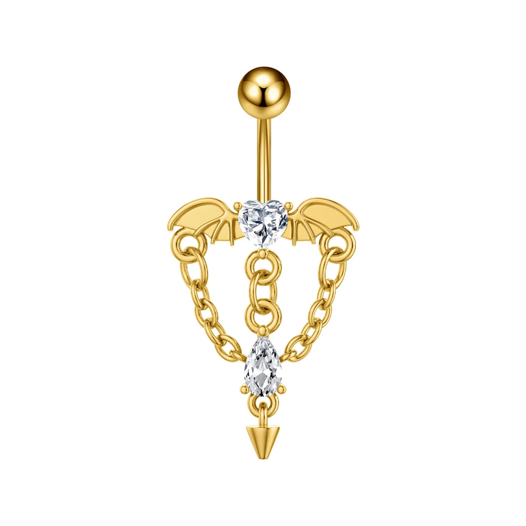Anneaux de nombril incurvés 14G, cristaux CZ, corps Sexy, chaînes de nombril, fleur, Piercing de ventre, Umbigo, bijoux en acier inoxydable