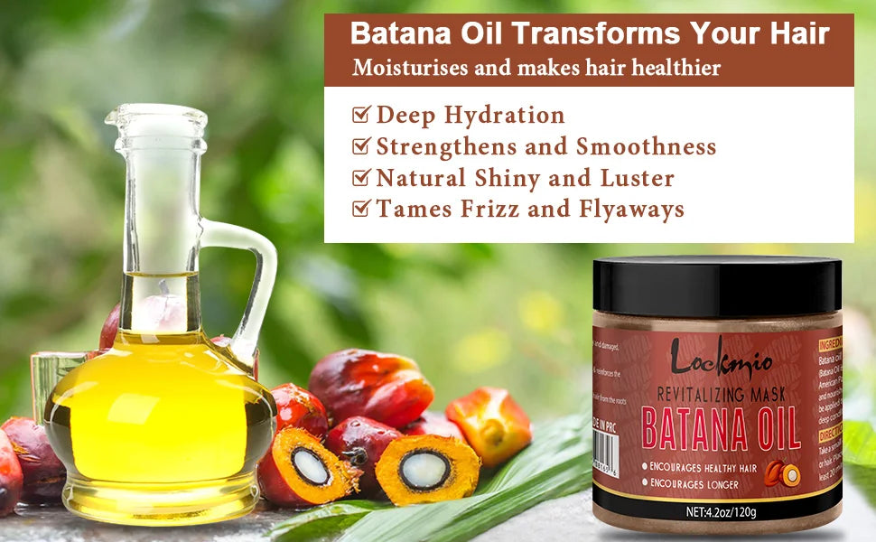 LOCKMIO 120g huile de Batana pour nourrir en profondeur racines revitalisant de Batana naturel améliorer les frisottis cheveux femmes produits de soins capillaires pour les femmes