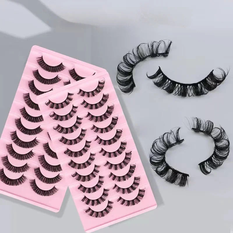 10 paires de Faux Cils 3D en vison, bande russe, dramatiques, maquillage, vente en gros, Extension de Faux Cils