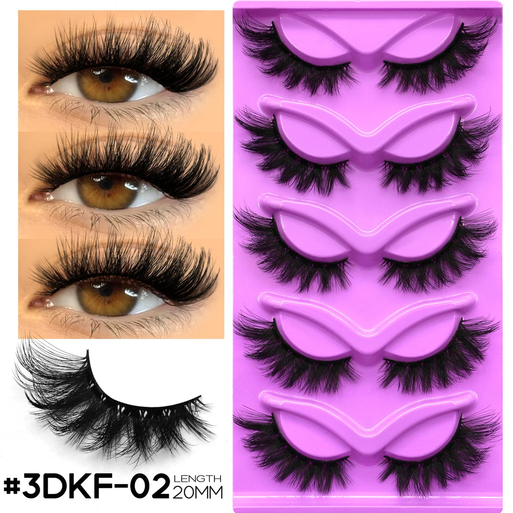 Cils GROINNEYA “Fluffy Cat” – Faux cils 3D effet vison (mink synthétique), doux, épais et volumineux. Cils complets avec effet vaporeux (wispy) et légèrement recourbé, pour un regard allongé type “œil de chat”.