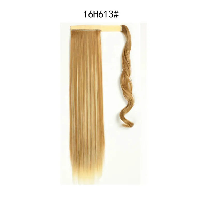 Extensions de Queue de Cheval Synthétiques pour Femme et Fille, Postiche Rond et Long