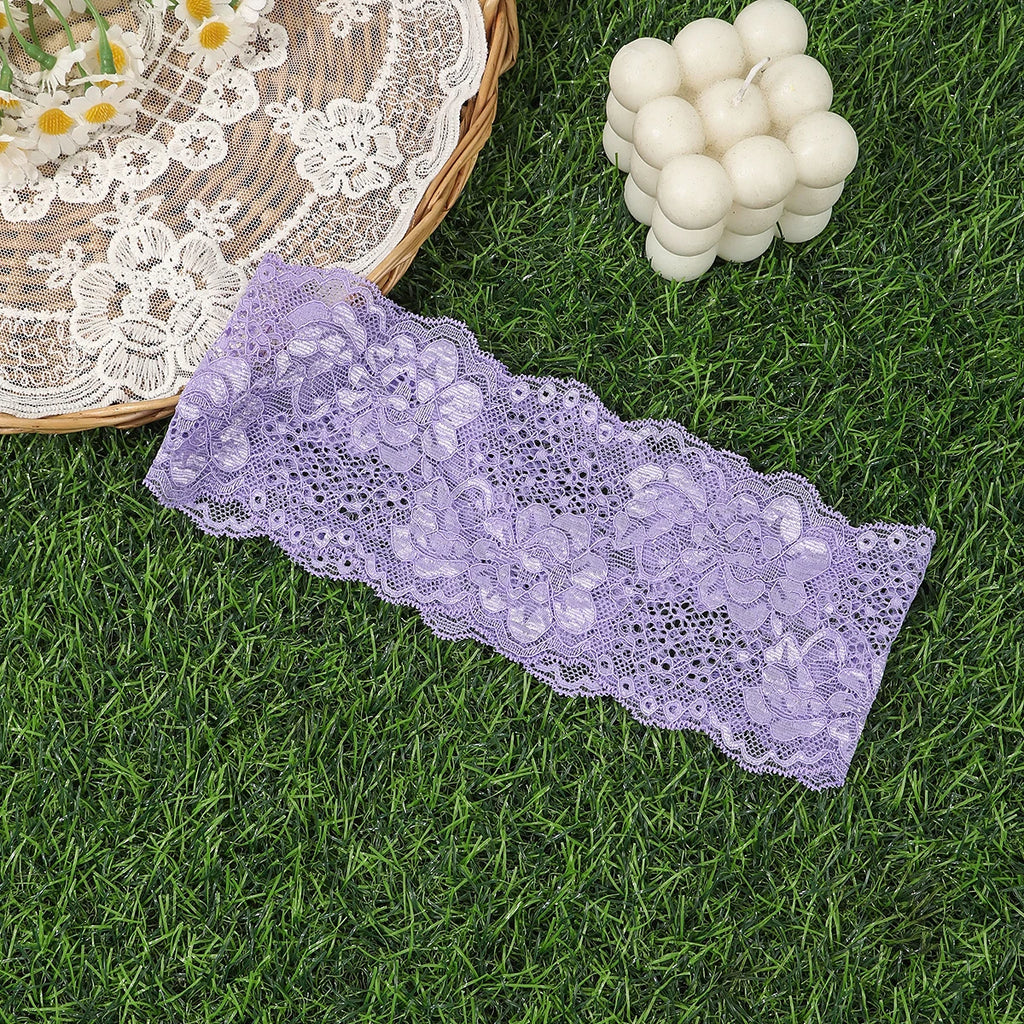 AWAYTR – bandeaux élastiques en dentelle de couleur unie, large nœud en tissu, accessoires pour cheveux pour femmes, couvre-chef de fête