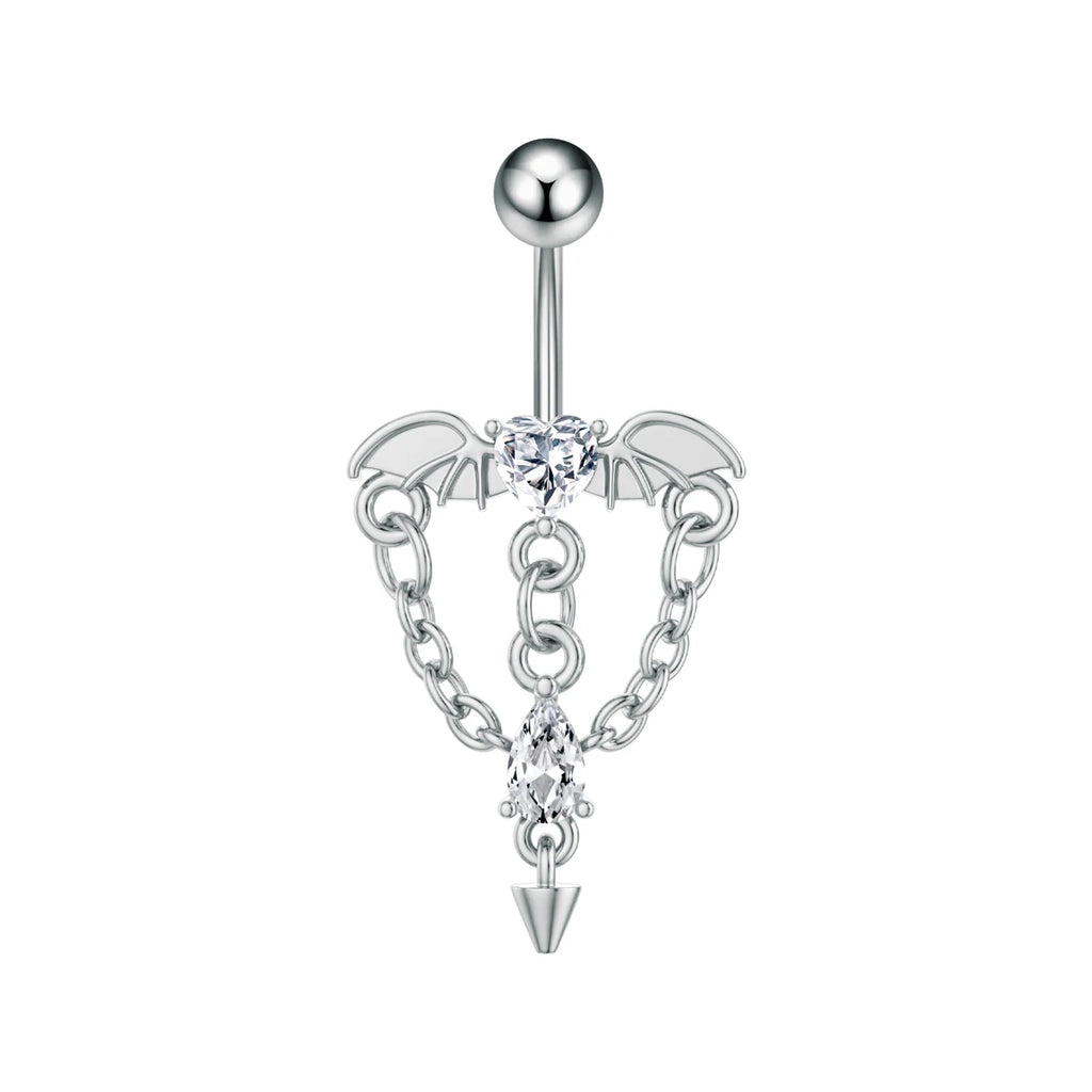 Anneaux de nombril incurvés 14G, cristaux CZ, corps Sexy, chaînes de nombril, fleur, Piercing de ventre, Umbigo, bijoux en acier inoxydable