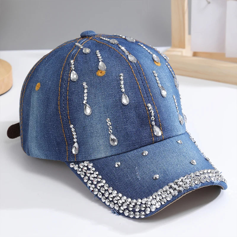 Casquette de Baseball réglable et respirante en strass pour femmes, casquette de sport décontractée à paillettes, chapeau en strass