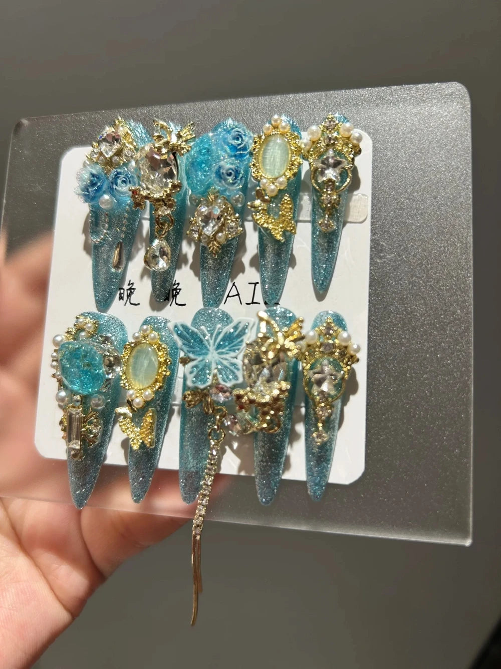 – ongles à pression faits à la main, de haute qualité, vert, printemps/été, luxe, industrie lourde, Style de Niche, tendance, 10 pièces
