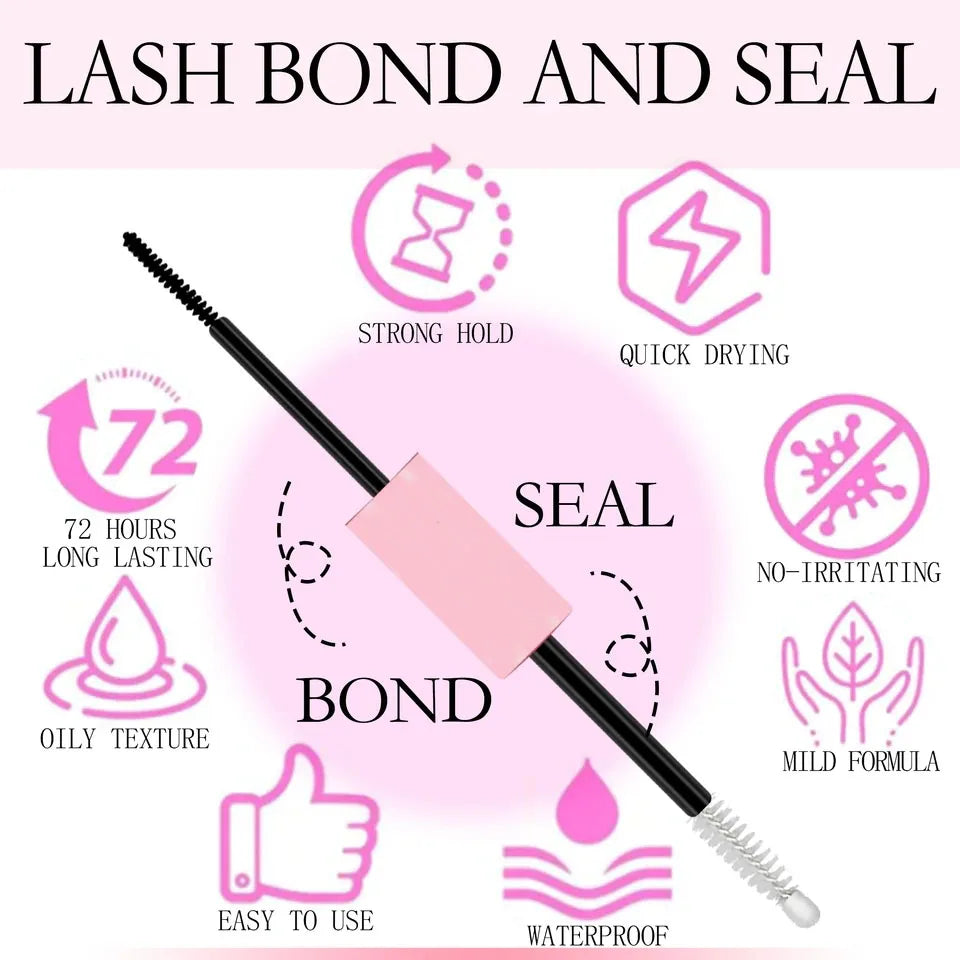 Kit de bouquets de cils type manga QIUNING (cils “cat eye”) avec colle et fixateur pour extensions de cils en grappes, plateau mixte de bouquets de cils.