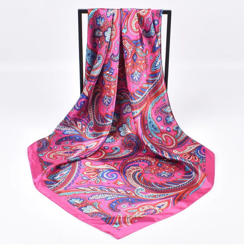 Foulards en soie de haute qualité pour femmes, Hijab carré en Satin, mouchoir uni, châles enveloppants de tête, bandeau féminin, Bandanna islamique