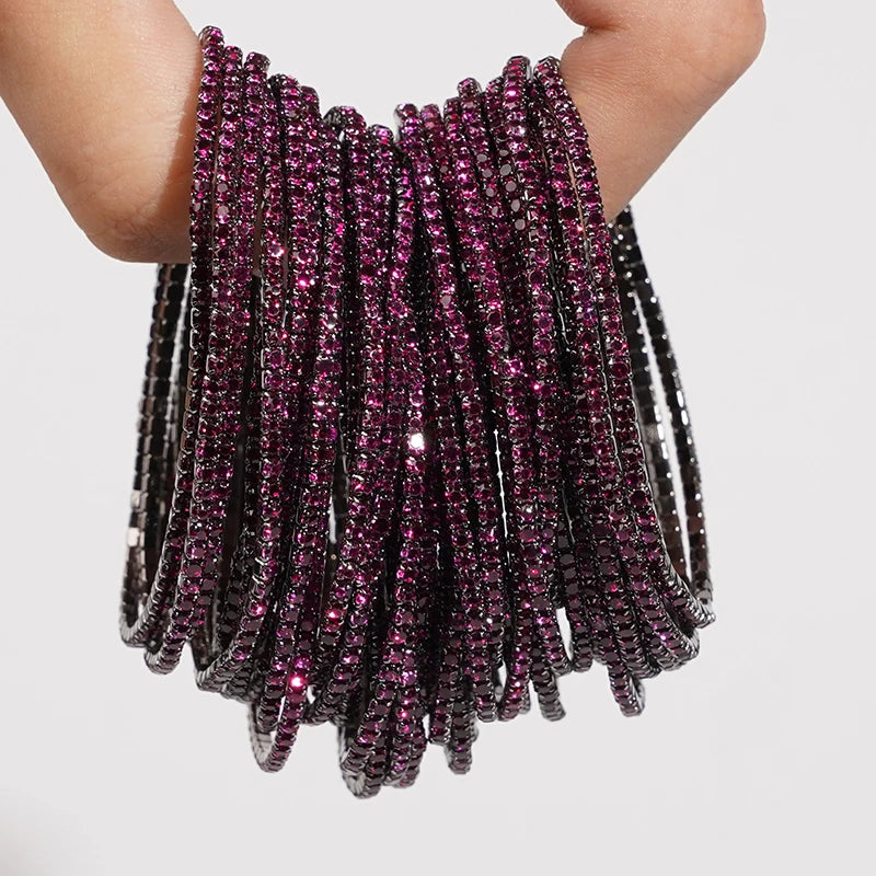 Bracelet élastique en strass et cristal pour femmes, 5 pièces, extensible, empilable, classique, bijoux quotidiens pour femmes