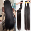 Tissages cheveux humains brésiliens lisses – mèches brutes (bundles), extensions pour femme, 42 pouces, texture droite (bone straight)
