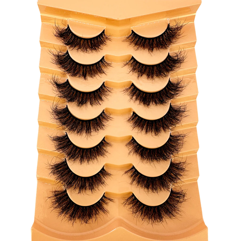 Nouveau 7 paires de faux cils épais, simulation 3D en fourrure de vison, faux cils dramatiques, vente en gros, fabrication de faux cils pleine ligne