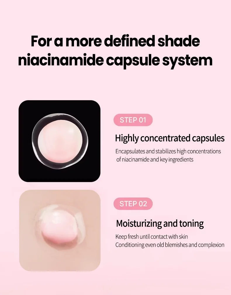 Crème Coréenne au Collagène Rose PDRN en Capsules avec Niacinamide pour un Teint Uniforme, Hydratant Léger Non Gras pour le Visage