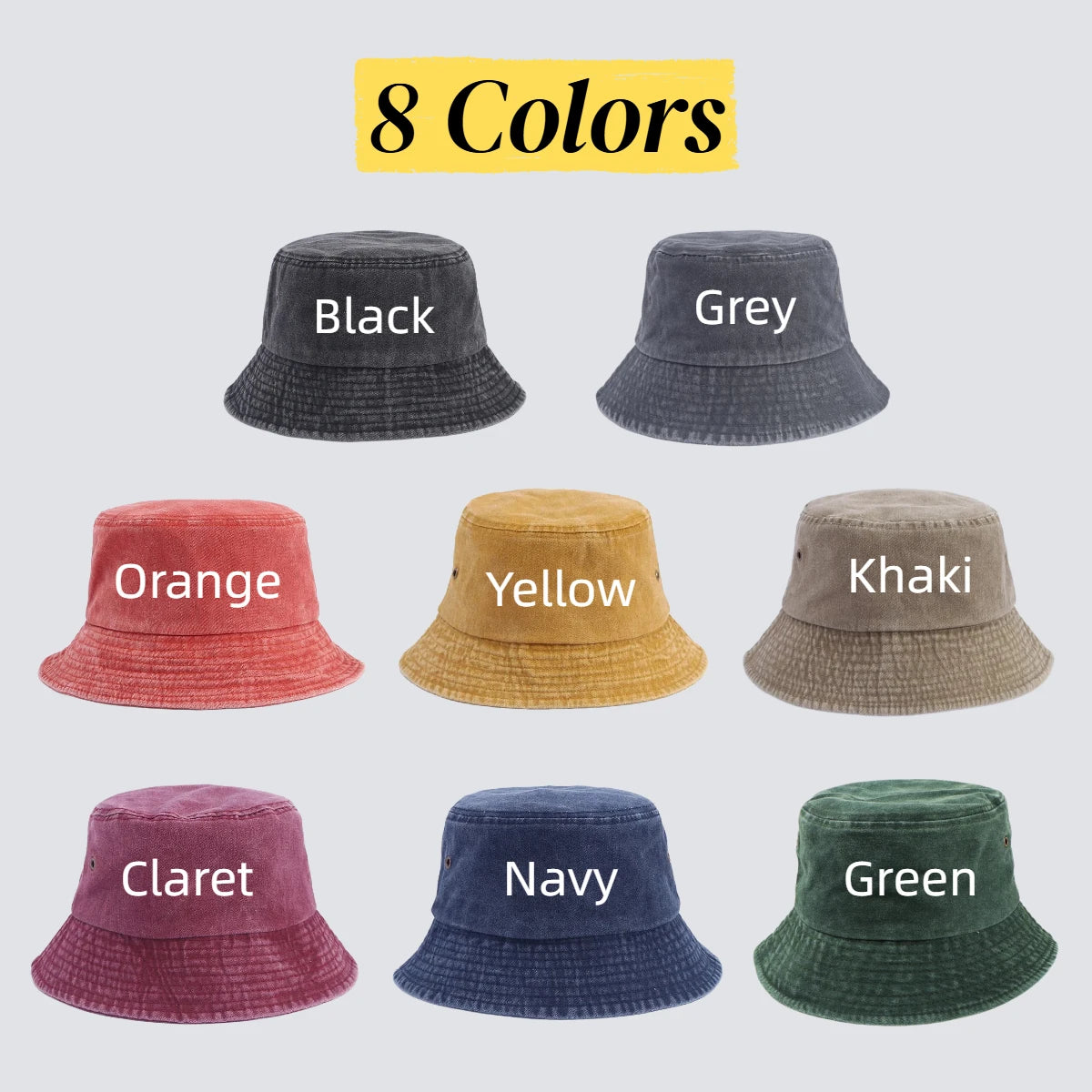 Chapeau Bob Personnalisé avec Logo Brodé, Casquette de Soleil Vintage pour l'Été et les Activités de Plein Air