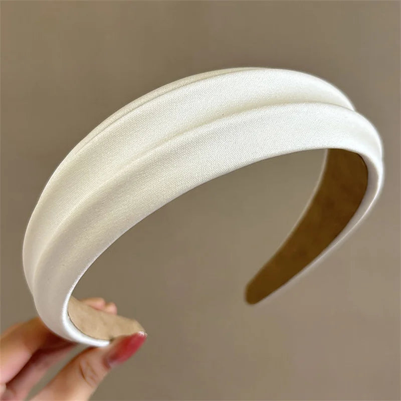 Serre-têtes élégants pour femmes à crête haute, larges, en tissu satiné, accessoires de mode pour cheveux, pour le quotidien et les fêtes