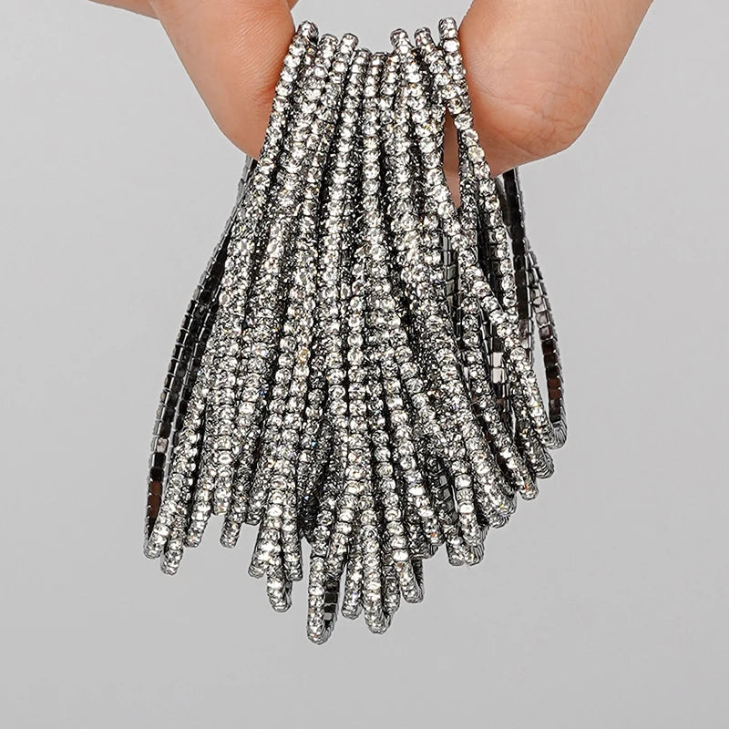 Bracelet élastique en strass et cristal pour femmes, 5 pièces, extensible, empilable, classique, bijoux quotidiens pour femmes