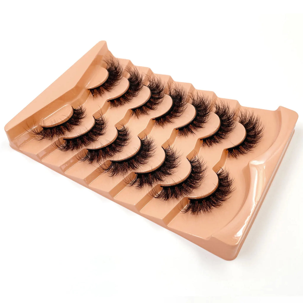 Nouveau 7 paires de faux cils épais, simulation 3D en fourrure de vison, faux cils dramatiques, vente en gros, fabrication de faux cils pleine ligne