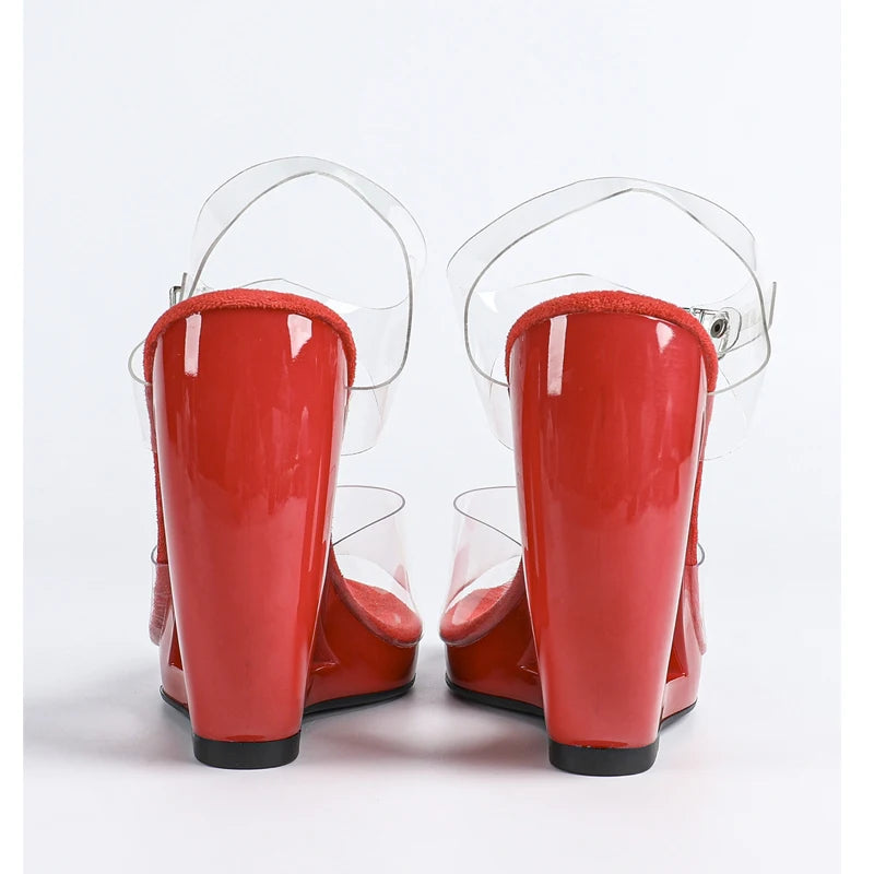 Eilyken – sandales transparentes en PVC pour femmes, design d'été, à la mode, avec sangle à boucle, talons hauts, chaussures de fête de mariage
