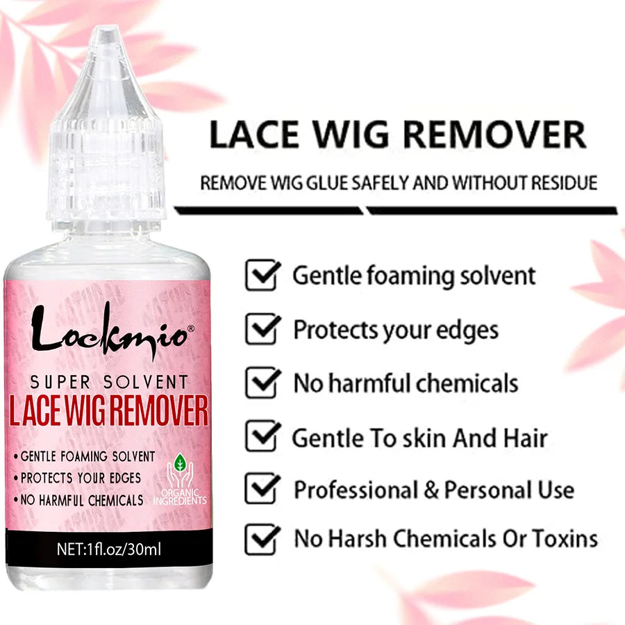 LOCKMIO Spray Fixateur de Dentelle, Dissolvant de Colle pour Perruques, Cire Coiffante Lissante et Gel de Contrôle des Bords pour Kit d'Installation de Perruques de Cosplay