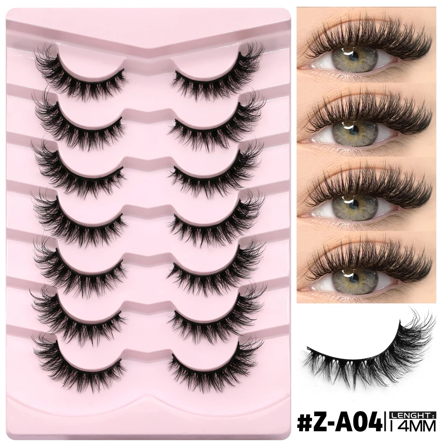 Faux cils effet œil de chat, légers et duveteux pour un regard intense et élégant. Bande de cils réutilisable au rendu naturel, idéale pour le maquillage quotidien ou les occasions spéciales