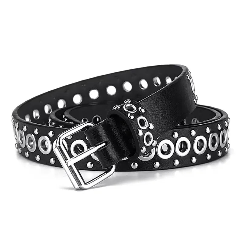 Ceinture fine à rivets pour femmes, à la mode, avec boucle à aiguille personnalisée, tendance de rue, Style Punk HipHop Y2K, avec ceinture en jean
