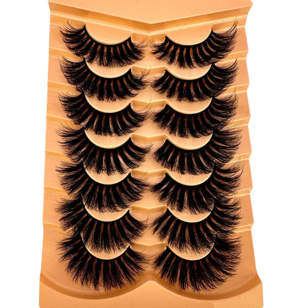 Nouveau 7 paires de faux cils épais, simulation 3D en fourrure de vison, faux cils dramatiques, vente en gros, fabrication de faux cils pleine ligne