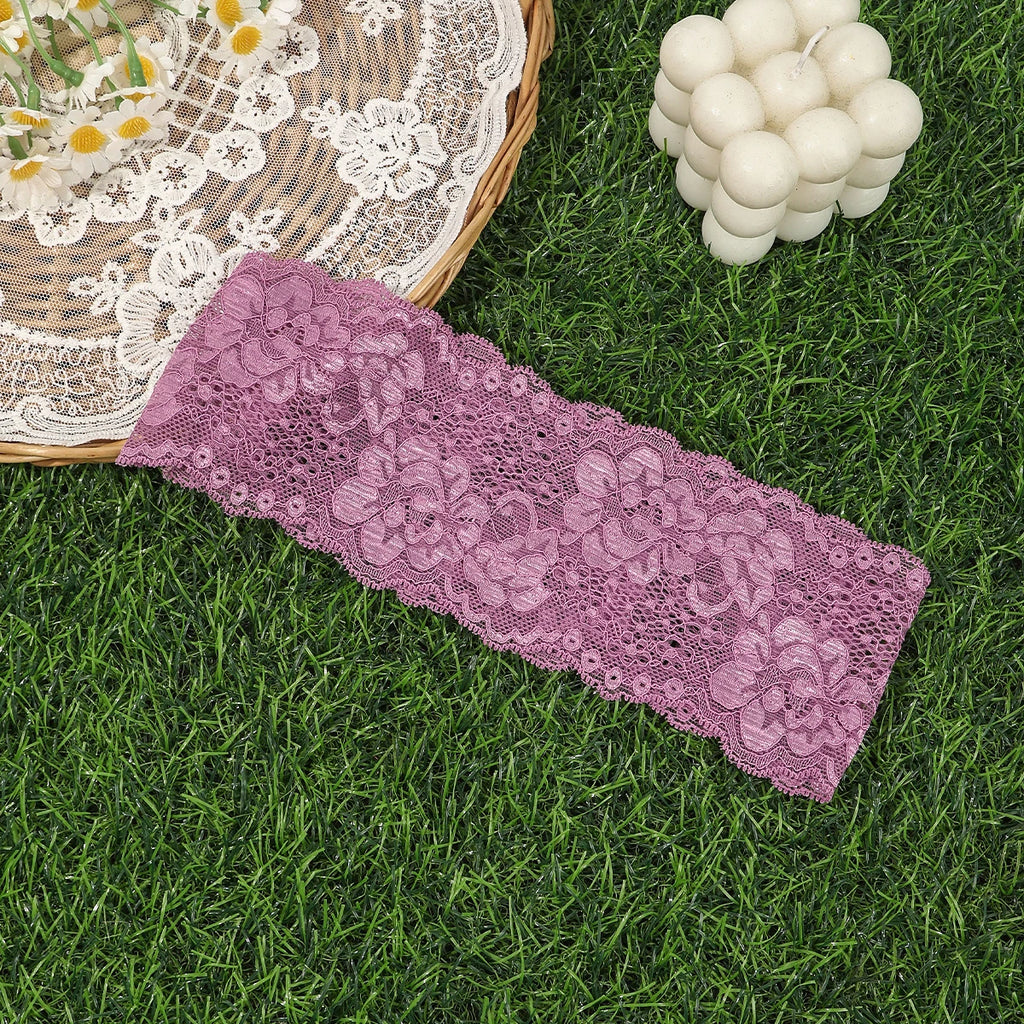AWAYTR – bandeaux élastiques en dentelle de couleur unie, large nœud en tissu, accessoires pour cheveux pour femmes, couvre-chef de fête