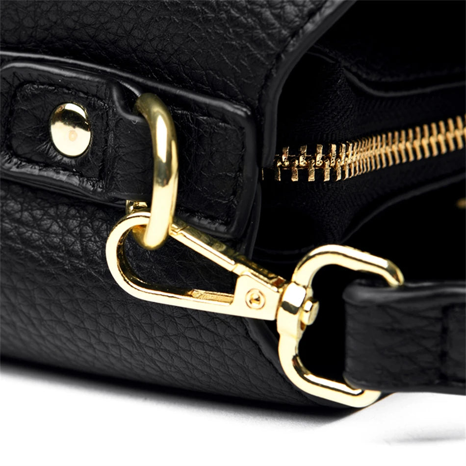 Sac à Main de Luxe en Cuir Multifonctionnel pour Femme, Sacoche à 3 Couches, de Bonne Qualité, de Styliste