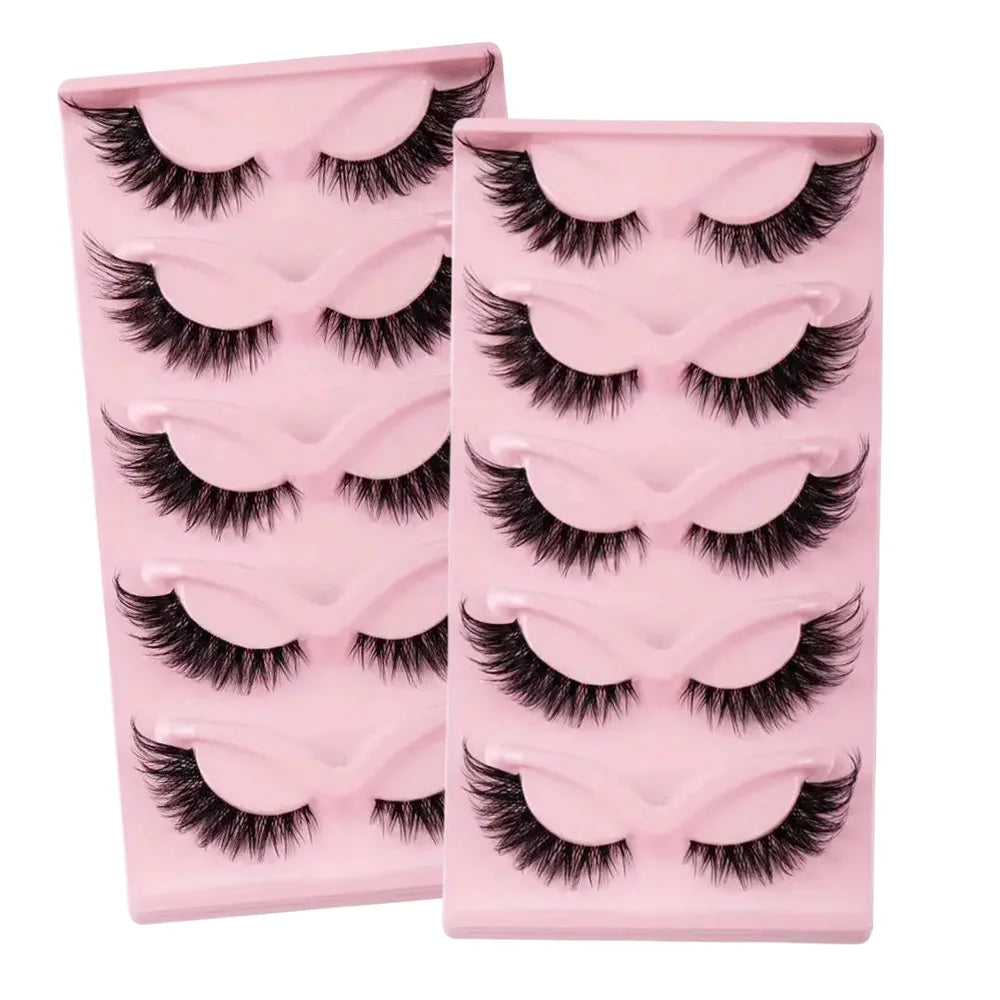 Faux cils en vison, 5 paires, maquillage, allongé