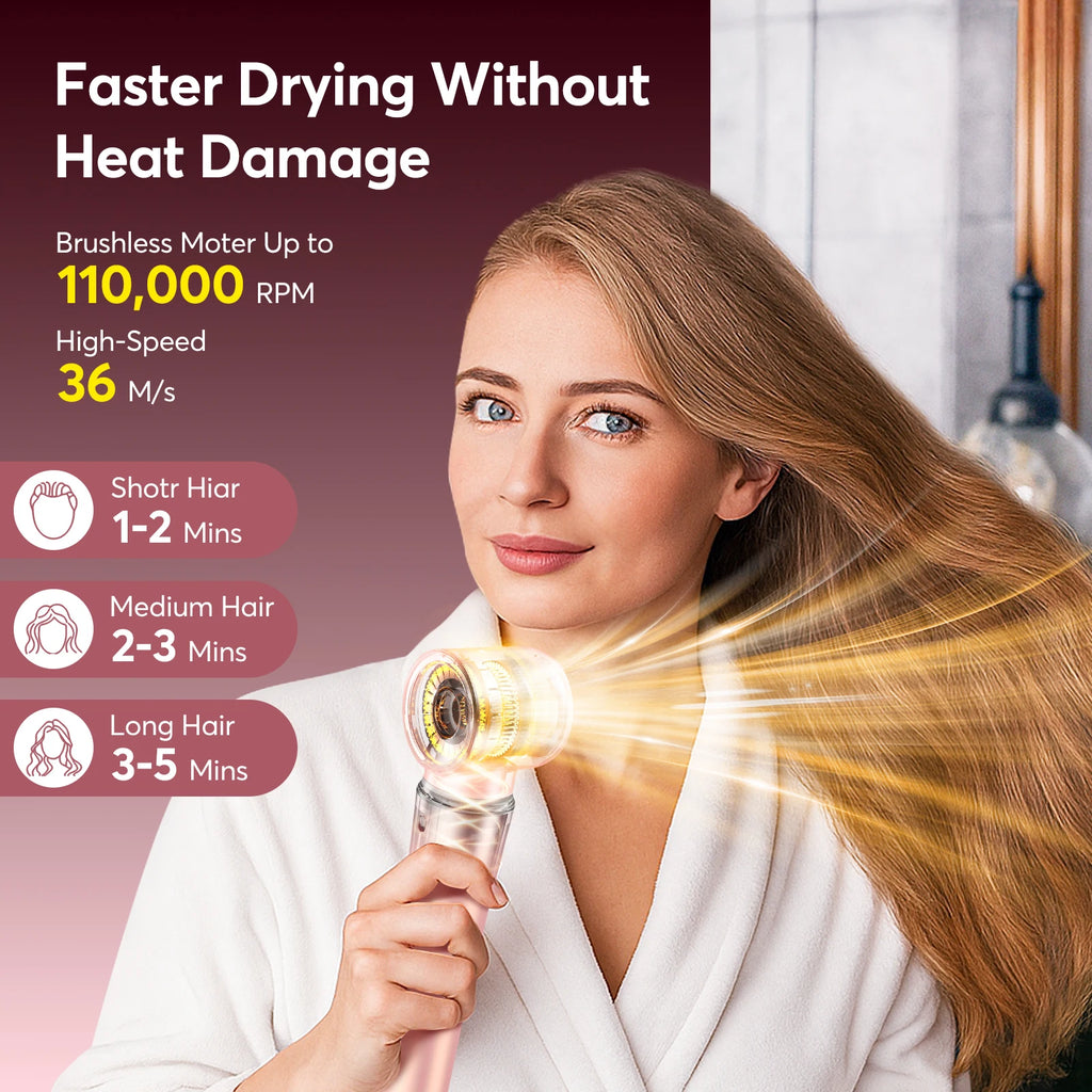Styler de cheveux 5 en 1 avec sac de voyage, enveloppe d'air 1200W, sèche-cheveux, brosse à lisser et sèche-cheveux pour plusieurs coiffures, maison, hôtel