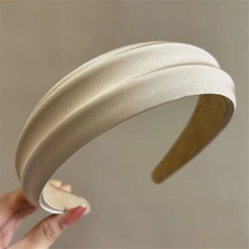 Serre-têtes élégants pour femmes à crête haute, larges, en tissu satiné, accessoires de mode pour cheveux, pour le quotidien et les fêtes