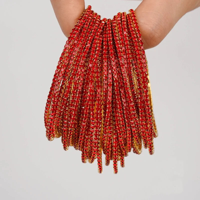 Bracelet élastique en strass et cristal pour femmes, 5 pièces, extensible, empilable, classique, bijoux quotidiens pour femmes