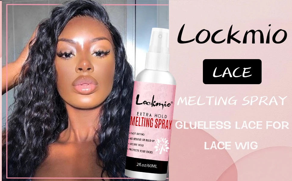 LOCKMIO – Spray de fusion pour perruque Lace Wig, adhésif avant Invisible, grille de toupet à séchage rapide, colle pour Installation de perruques, Kit d'outils de coiffure