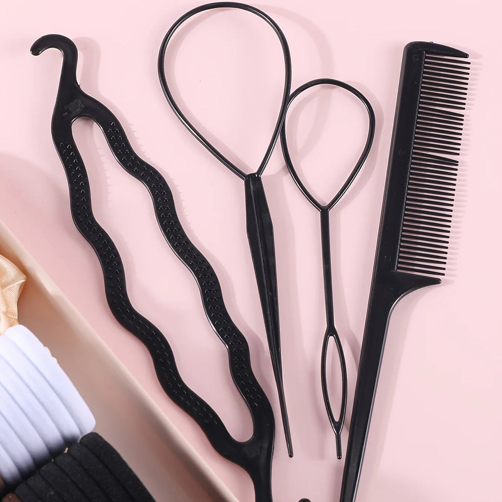 1109 pièces femmes cheveux foncés accessoires ensemble élastique sans couture queue de cheval chouchous petites bandes de caoutchouc mode cheveux cravates bandeaux