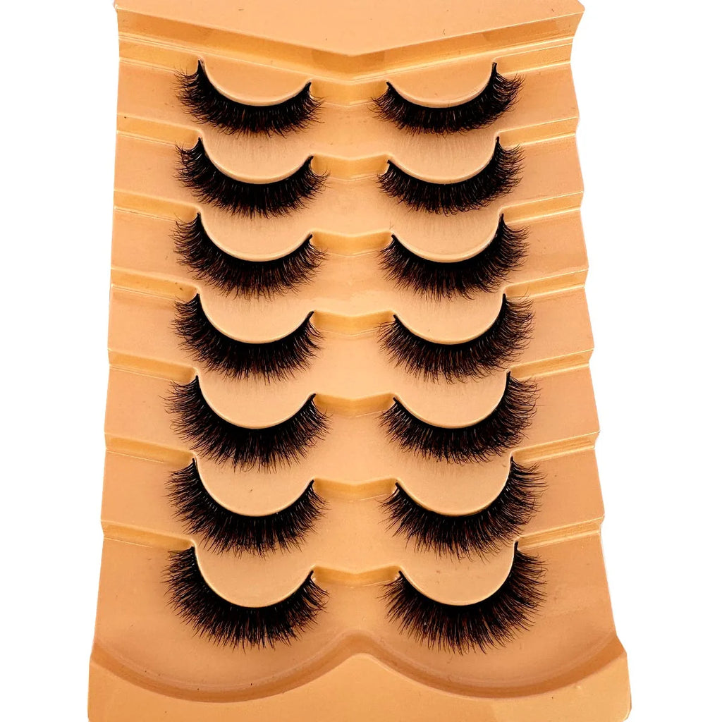 Nouveau 7 paires de faux cils épais, simulation 3D en fourrure de vison, faux cils dramatiques, vente en gros, fabrication de faux cils pleine ligne