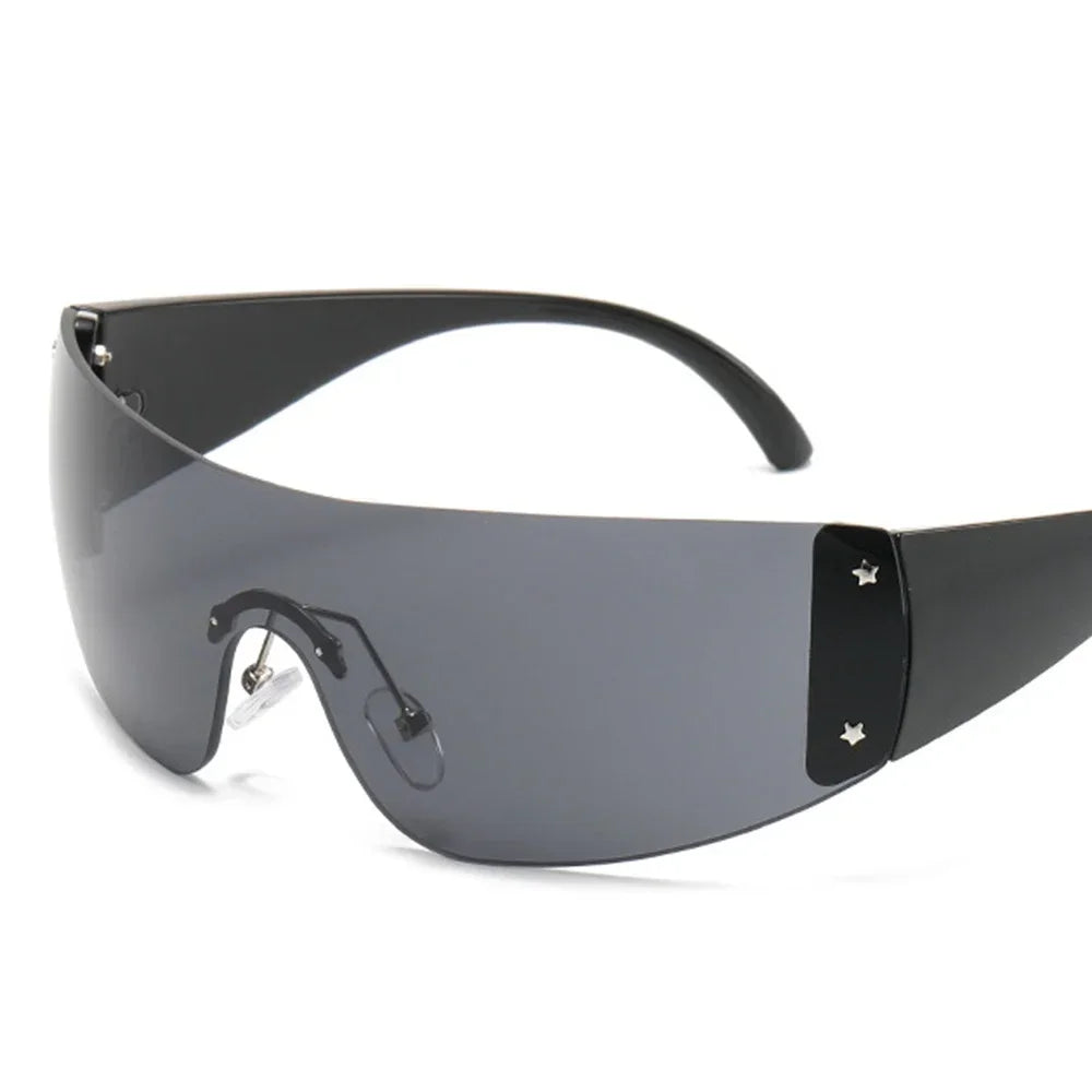 Lunettes de soleil Hip Hop irrégulières uniques pour femmes nouvelle marque rayure jambe Arc Cool lunettes de soleil hommes Vintage gothique nuances lunettes