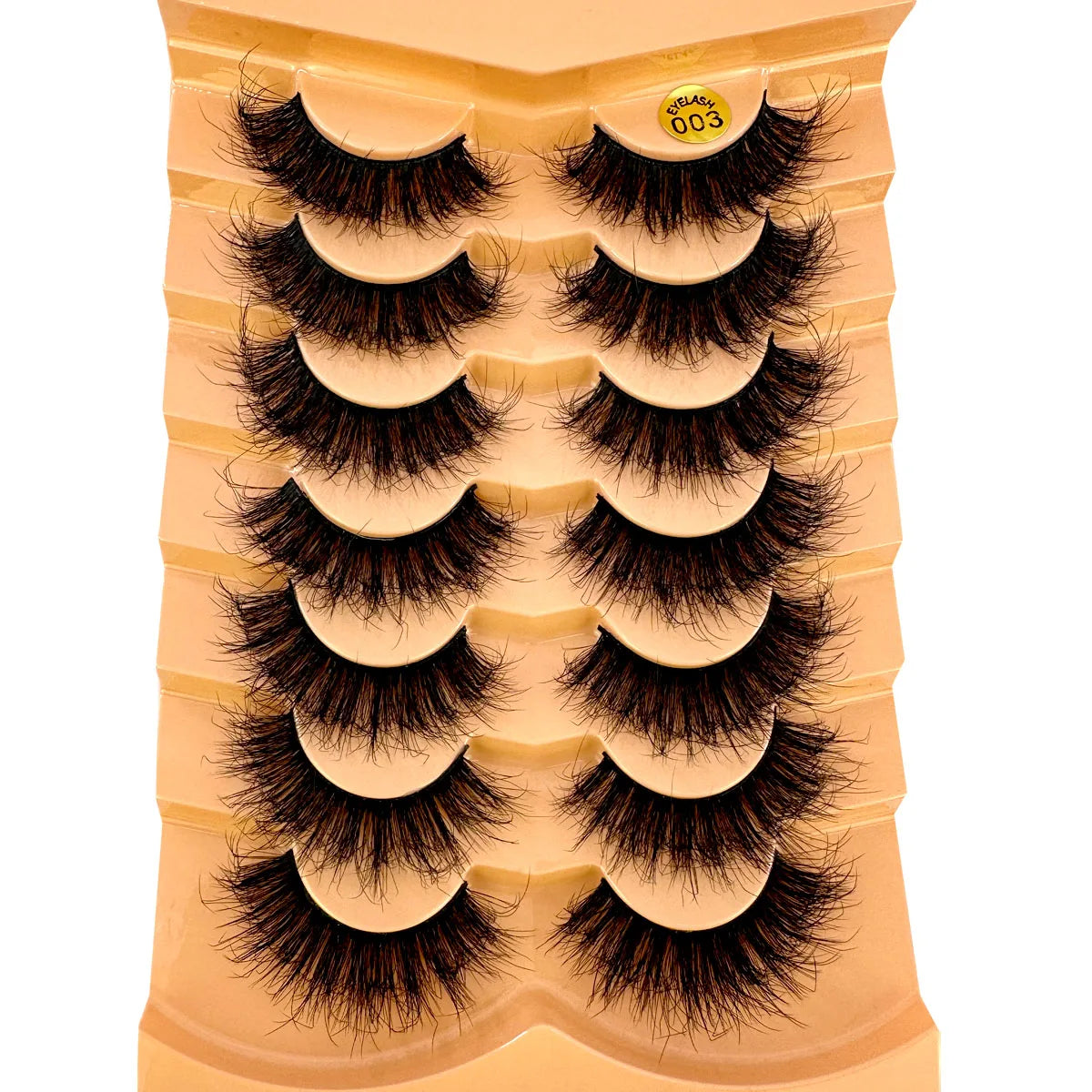 Nouveau lot de 7 paires de faux cils épais effet vison 3D.
Faux cils courts et spectaculaires au rendu réaliste, parfaits pour un regard intense et glamour.