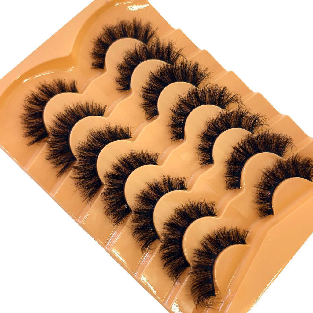 Nouveau 7 paires de faux cils épais, simulation 3D en fourrure de vison, faux cils dramatiques, vente en gros, fabrication de faux cils pleine ligne