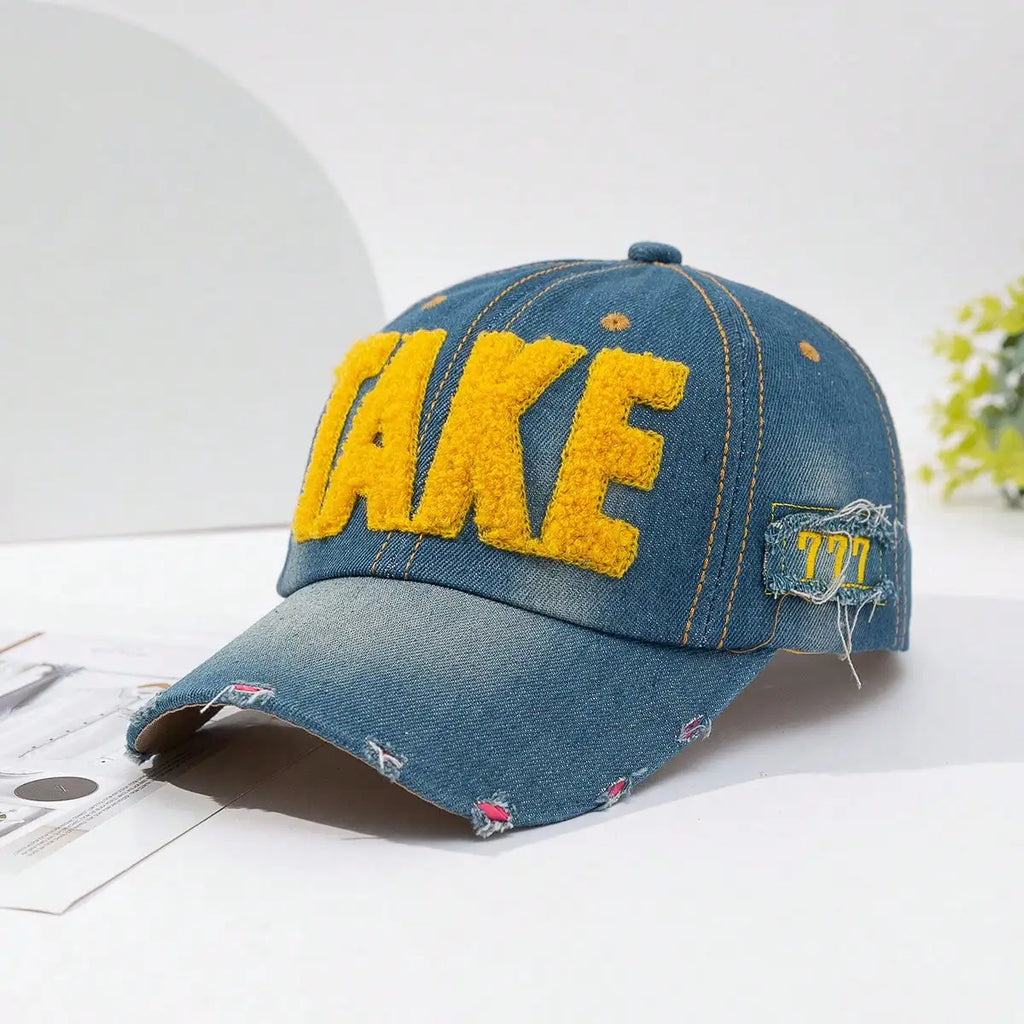 Chapeau de Baseball de Cowboy perforé avec lettres brodées colorées, pare-soleil décontracté, adapté à un usage quotidien, printemps et automne