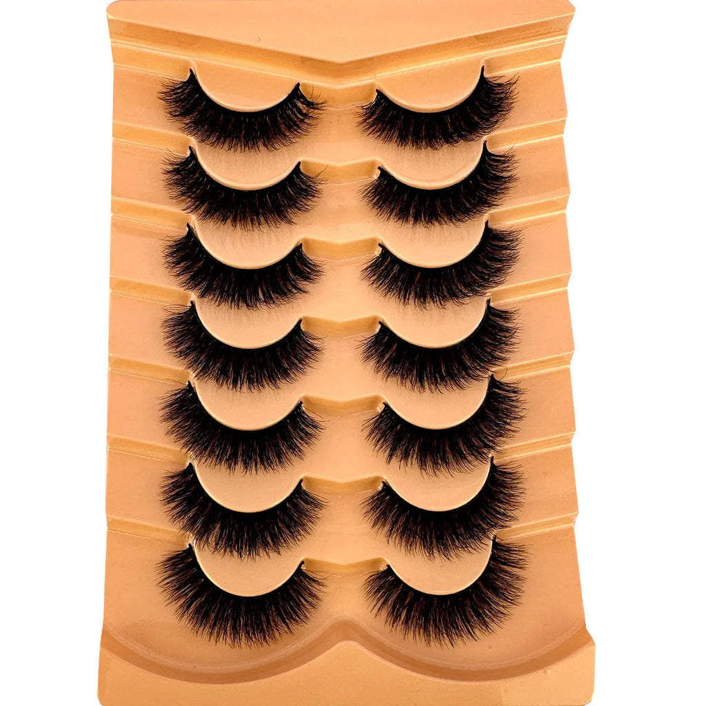 Nouveau 7 paires de faux cils épais, simulation 3D en fourrure de vison, faux cils dramatiques, vente en gros, fabrication de faux cils pleine ligne