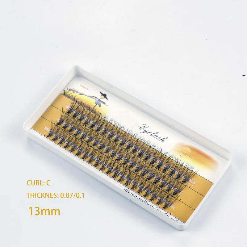 1 Boîte/60 Bouquets de Cils en Vison Naturels 3D Russes, Extensions de Cils Individuels 10D, Outil de Maquillage pour Cils en Grappe, Vente en Gros