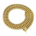 Collier chaîne en zircon – Chaîne gourmette robuste et luxueuse, style Hip-Hop sertie de pierres scintillantes, bijou bling-bling pour soirées et événements.