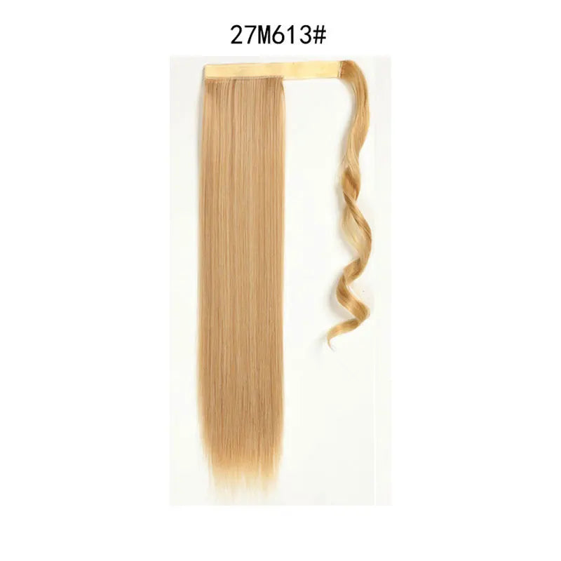 Extensions de Queue de Cheval Synthétiques pour Femme et Fille, Postiche Rond et Long